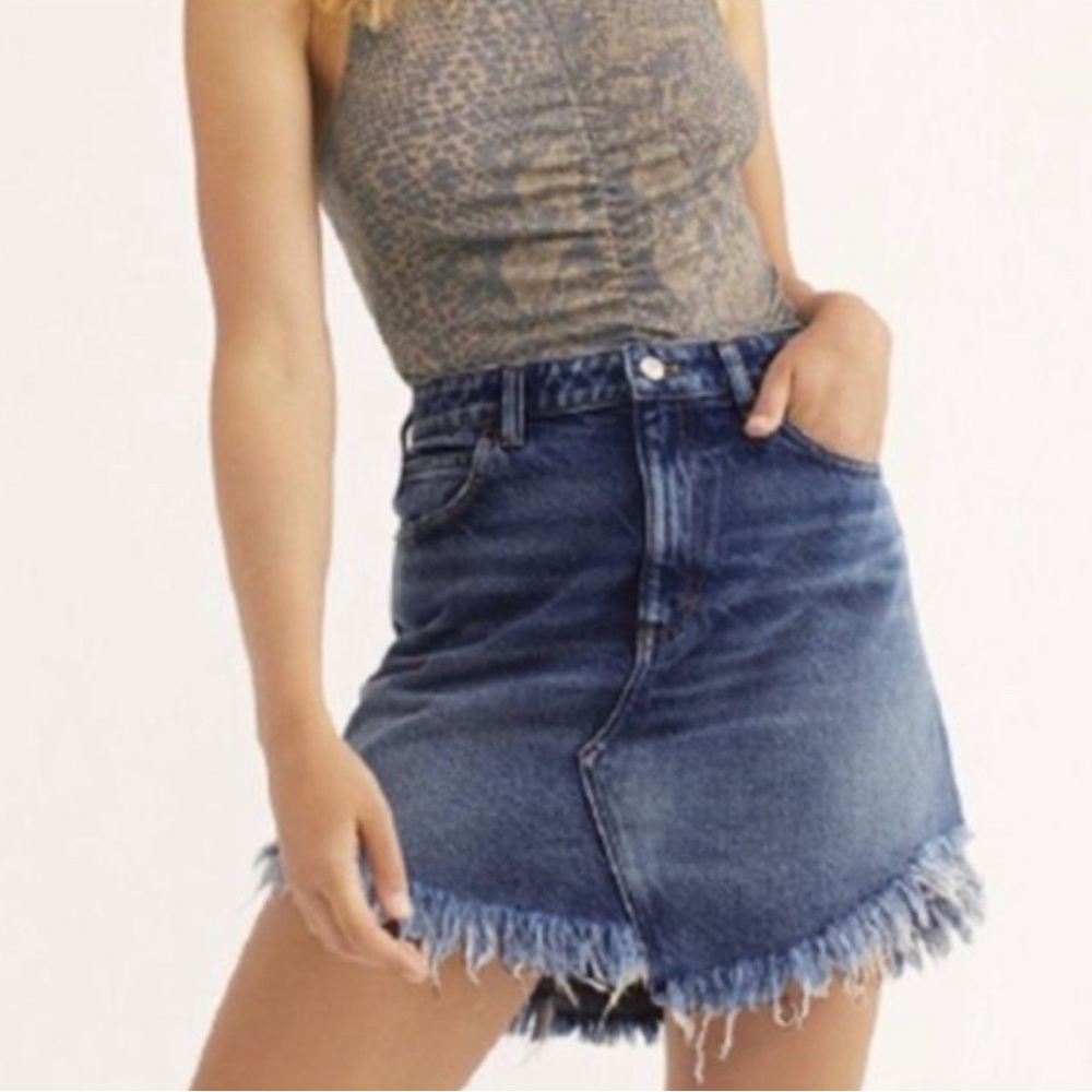 We the Free | size 26 | Denim Bailey fringe skirt